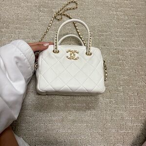 Chanel White top handle Handbag